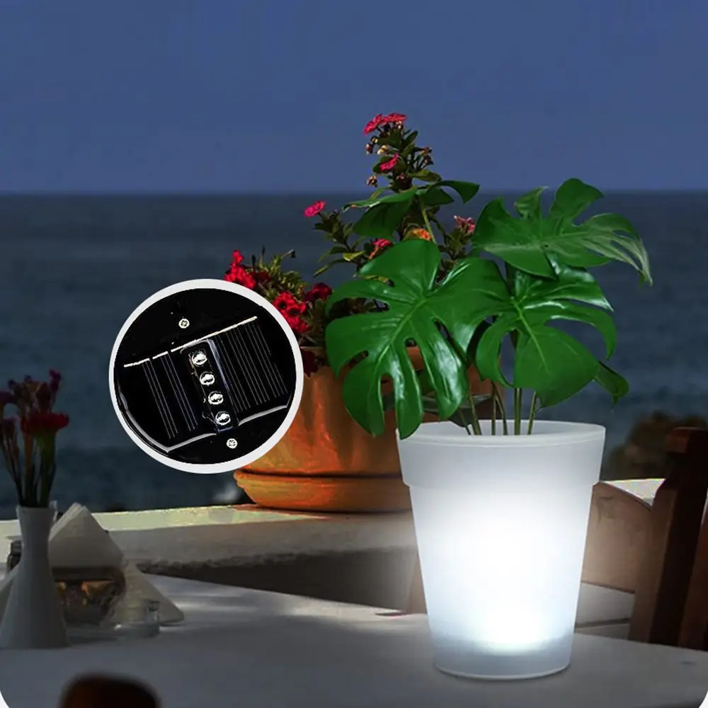 Waterproof Solar LED Flowerpot Solar Power Illuminated Landscape Lamp Automatic ON/OFF Soft Light Illuminated Planter Courtyard