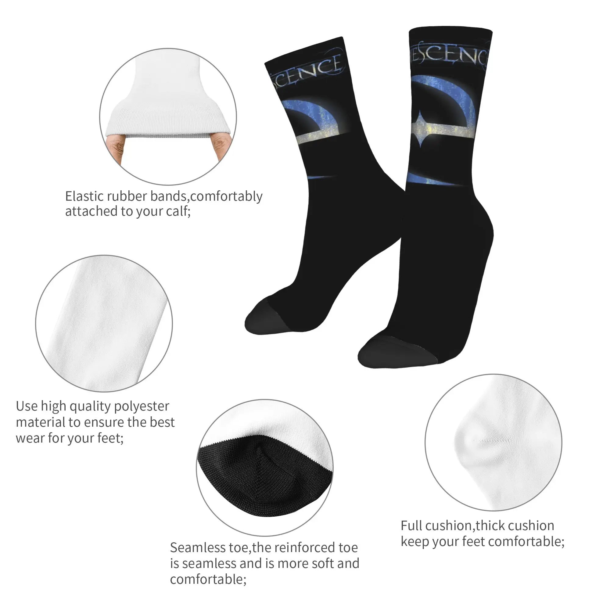 Evanescence Logo Box Socks Men's Women's Polyester Casual  Socks Novelty Spring Summer Autumn Winter Middle Tube Stockings Gifts