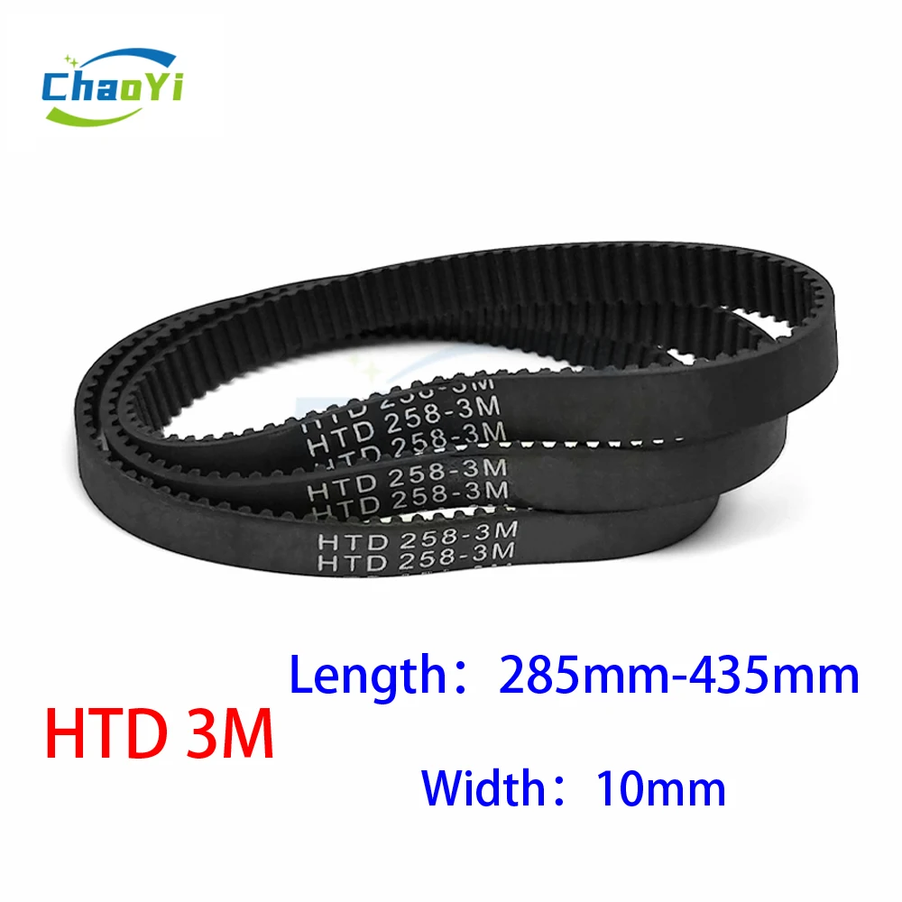 HTD 3M Rubber Timing Belt Width 10mm Length 285mm-435mm 3M Drive Belt 324 327 330 333 336 339 342 345 348 351 354 357 360 363mm