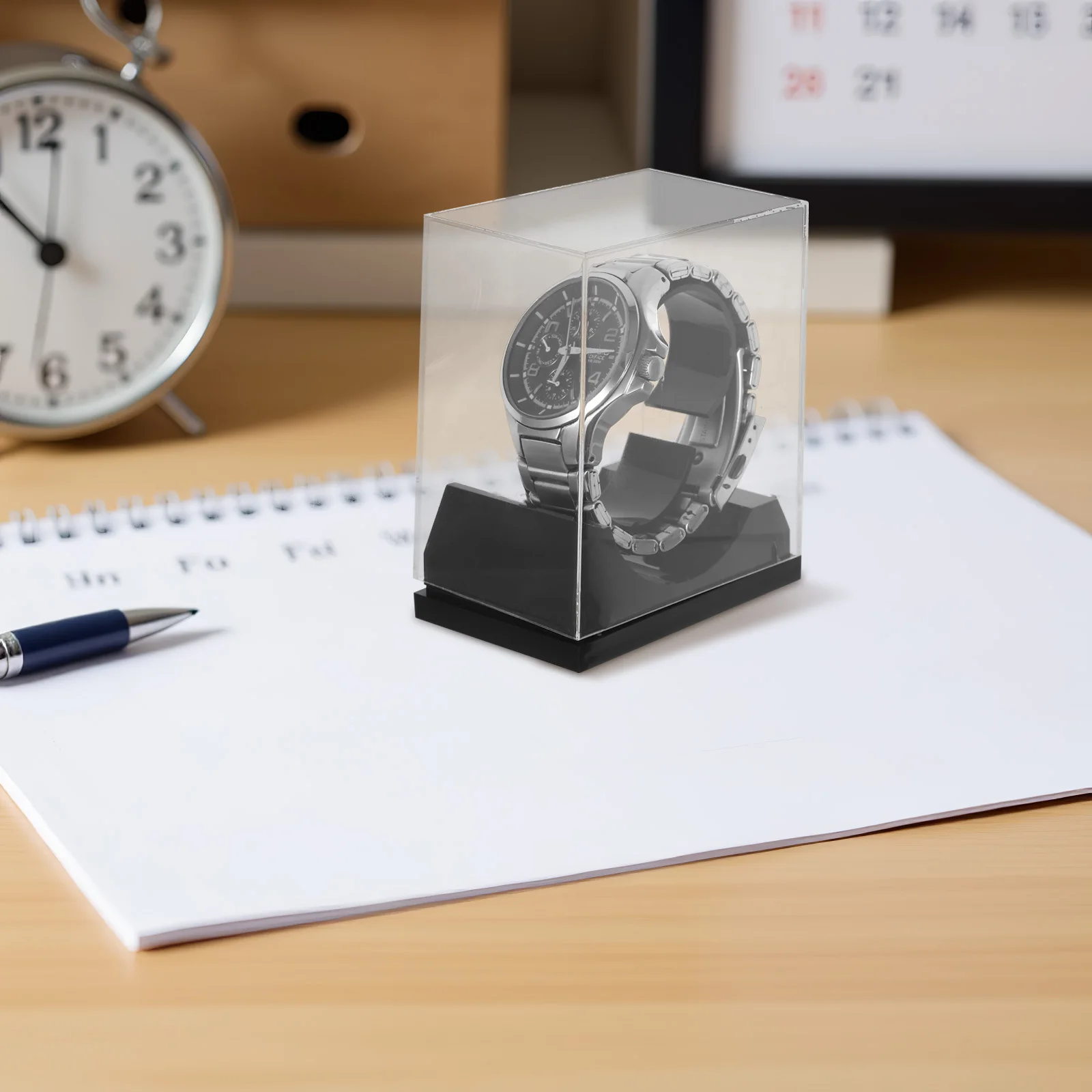 

4Pcs Clear Plastic Watch Storage Box Transparent Organizer Case for Single Watch Jewelry Holder Display Single Bracelet Holder