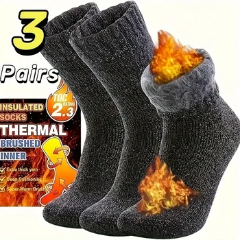 3 Pairs Boot Socks for Women Thermal Socks for Thick Winter Outdoors Warm Socks Soft Warm…