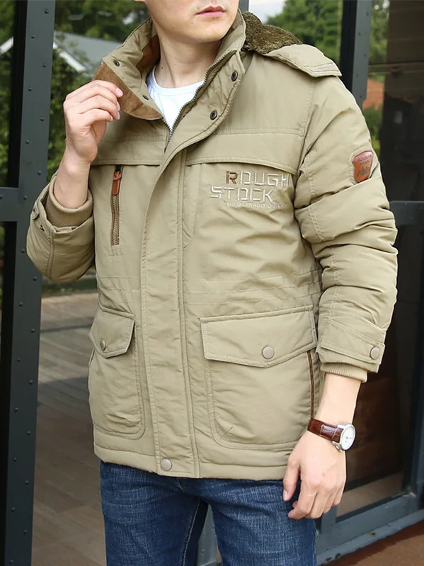 

Outdoor Casual Hooded Jaet Fce Lined Zipper Closure Men's Faion Urban Sle Spring Autumn Wear Warmth Comfortable