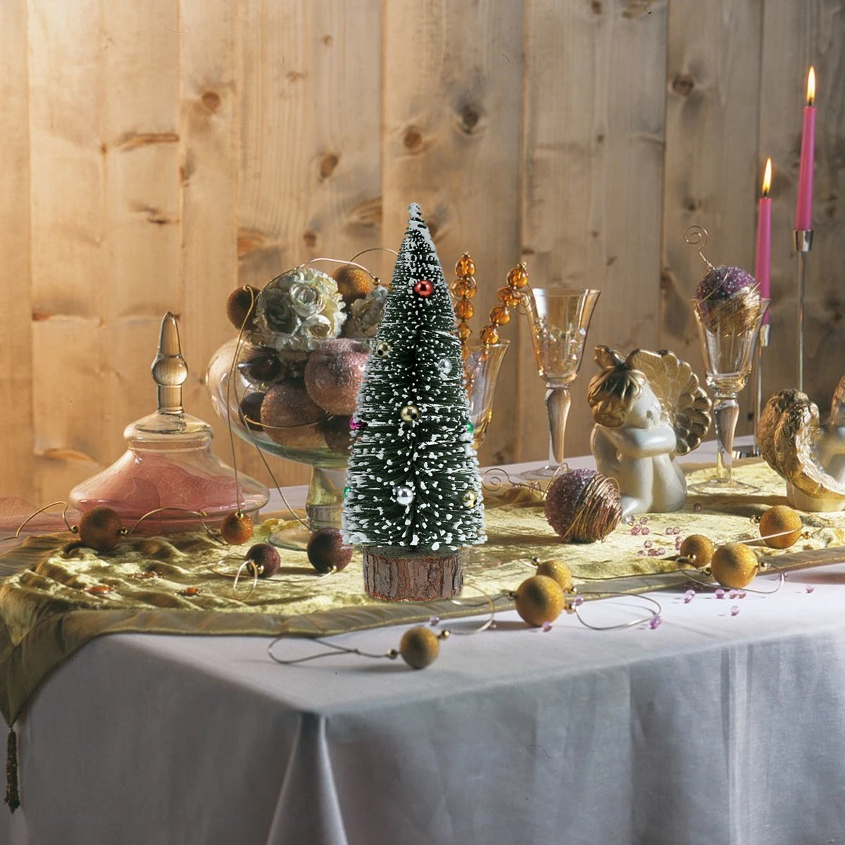 

25Cm Mini Christmas Tree Decor Pine Trees Desktop Tree For Home Store Office Table Decor Xmas Party Decoration