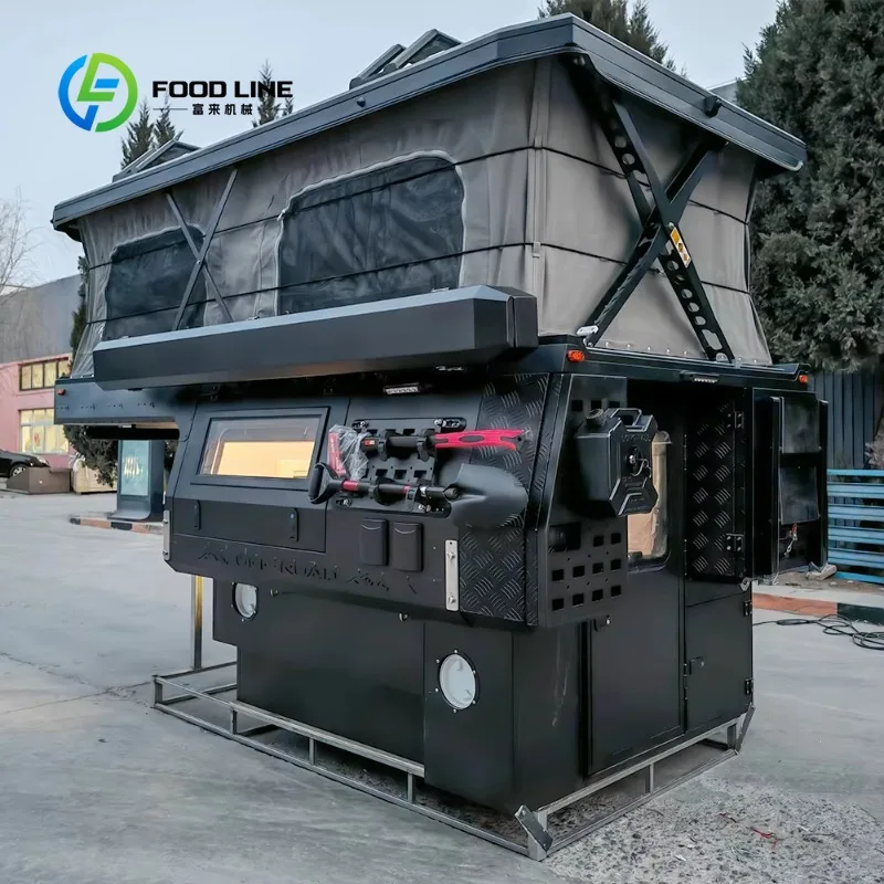 Customized Truck Bed Camper Shell Aluminum Body Pop Up Roof Side Storage Boxes for Overland Travel and Camping Bulk Order Deal