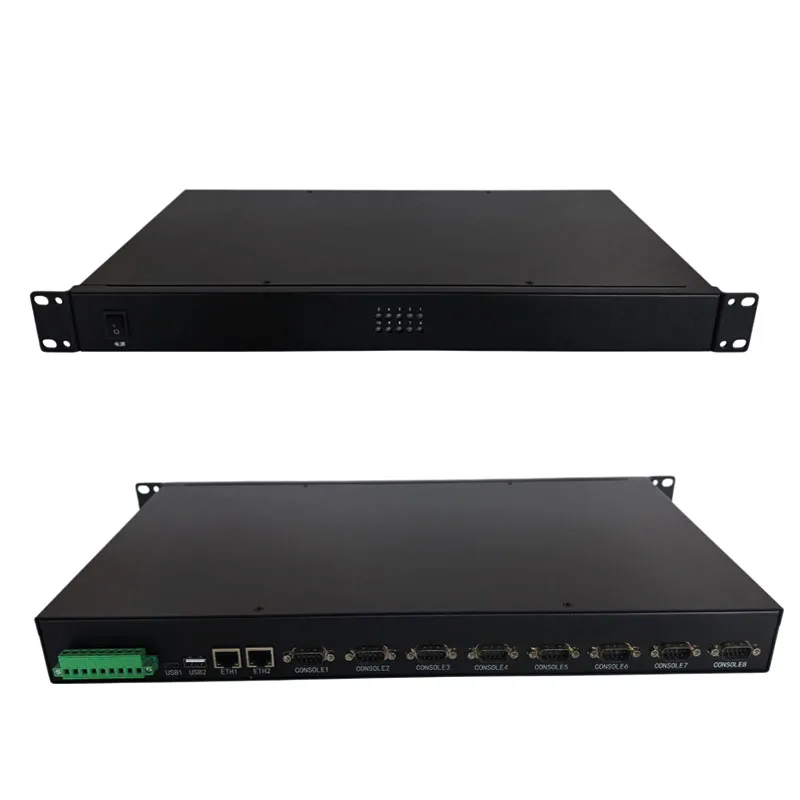 USB 8-channel RS485 Serial Port + 2-port Ethernet Hub-Industrial-grade Multi-protocol Expansion Concentrator JQ-87UE (Up 128