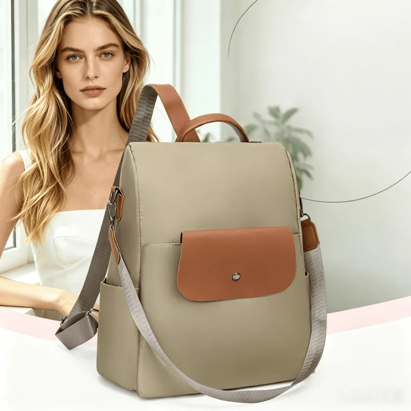 Women's Lightweight Oxford Cloth Backpack Large Capacity Casual Travel Laptop Bag Fashionable Rucksacks School And Work Bookbag