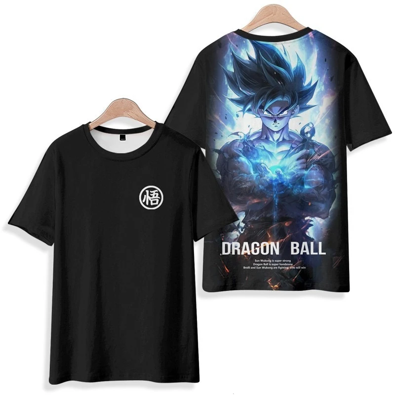 Kaus Dragon Ball Populer Kaus Lengan Pendek Cepat Kering Musim Panas Kaus Cetak 3D Anime Fashion Pria Kaus Kasual Jalanan