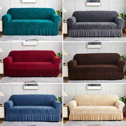 1/2/3/4 Seat Sofa Slipcover with Skirt Easy Fitted Sofa Cover for Living Room Couch Cover Washable High Elastic Durable Fabric