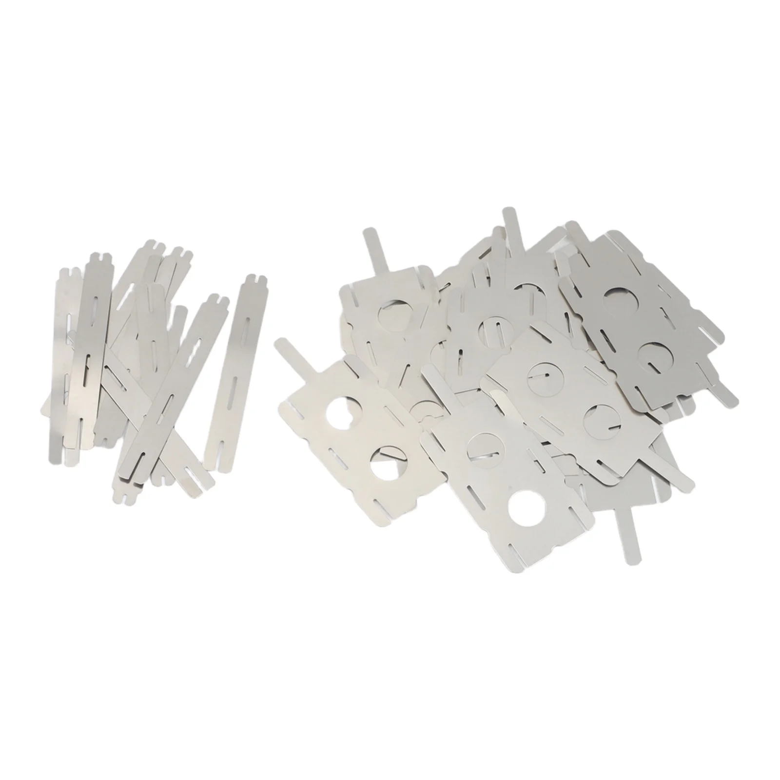30PCS Lithium  Nickel Sheet Polygonal Battery Plating Nickle Sheet For Spot Welding Steel Strap Strip Sheets