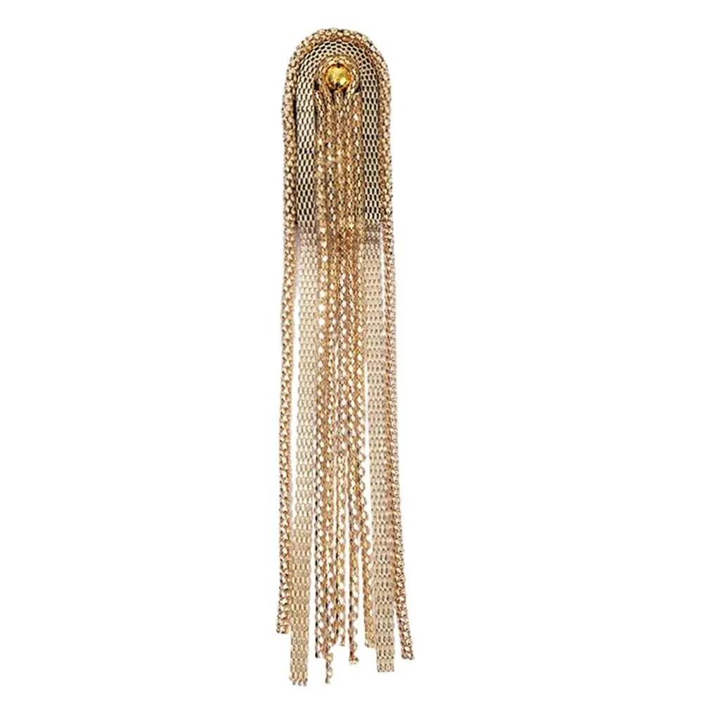 

Delicate Pin Beads Tassel Epaulette Classical Electroplating Brooch Long Chain DIY Shoulder Jewelry Men Women
