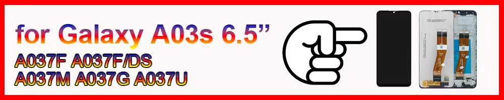 New LCD for Samsung Galaxy A03S A037U LCD Display Touch Screen Digitizer Assembly Replacement for Samsung A03S LCD With Frame