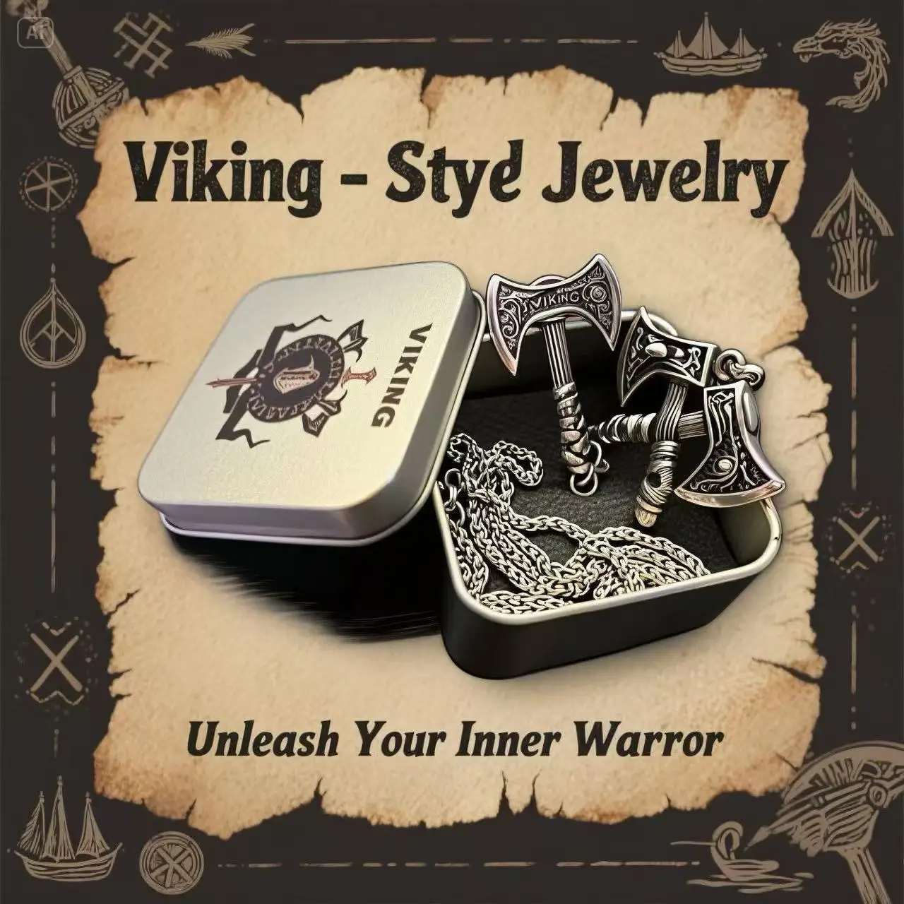 HNSP 316L Edelstahl Wikinger-Rune Axt-Anhänger Kettenhalskette für Herren Schmuckzubehör Hochwertige Geschenkverpackung – Detail 7
