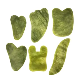 Green Natural Jade Guasha Scrapping Plate Gua Sha Massager Face Meridian Scrapping Plate Piece Massage Tools Arm Massage Tool