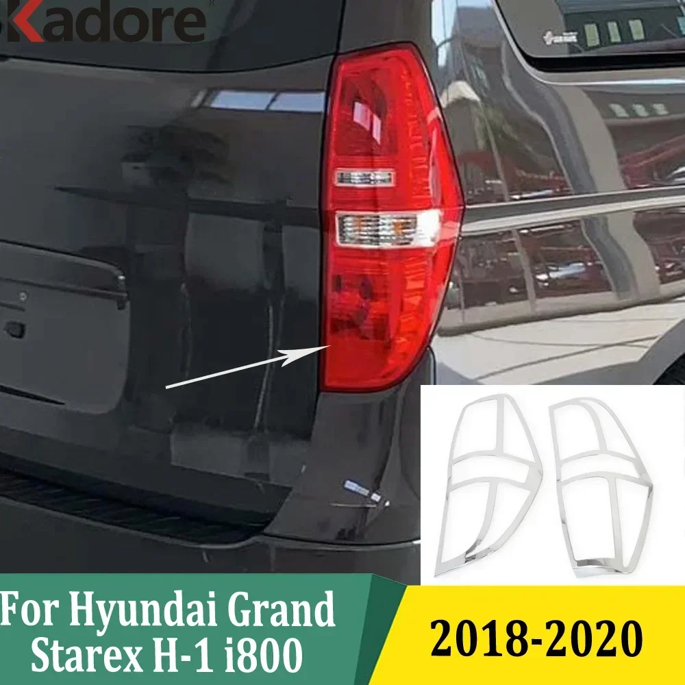 For Hyundai Grand Starex H-1 i800 2018 2019 2020 Chrome Rear Lamp Tail Light Taillight Cover Trim Car Styling Accessories