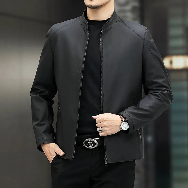 Top Grade Leather Jacket For Men 2025 Male Genuine Sheepskin Coat Matte Formal Men Clothing Streetwear Slim Fitting deri ceket