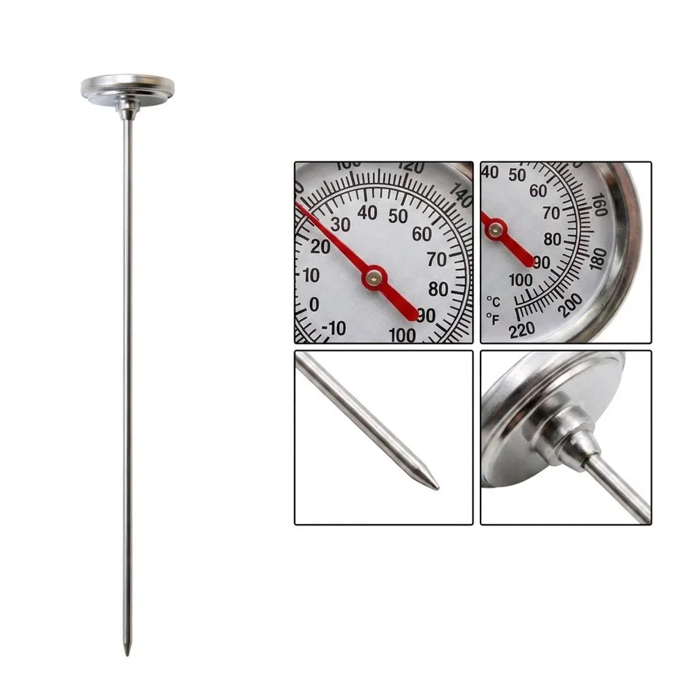Compost Soil Thermometer Made of Stainless Steel for Accurate Temperature Tracking from 0 to 120 Degrees or Fahrenheit
