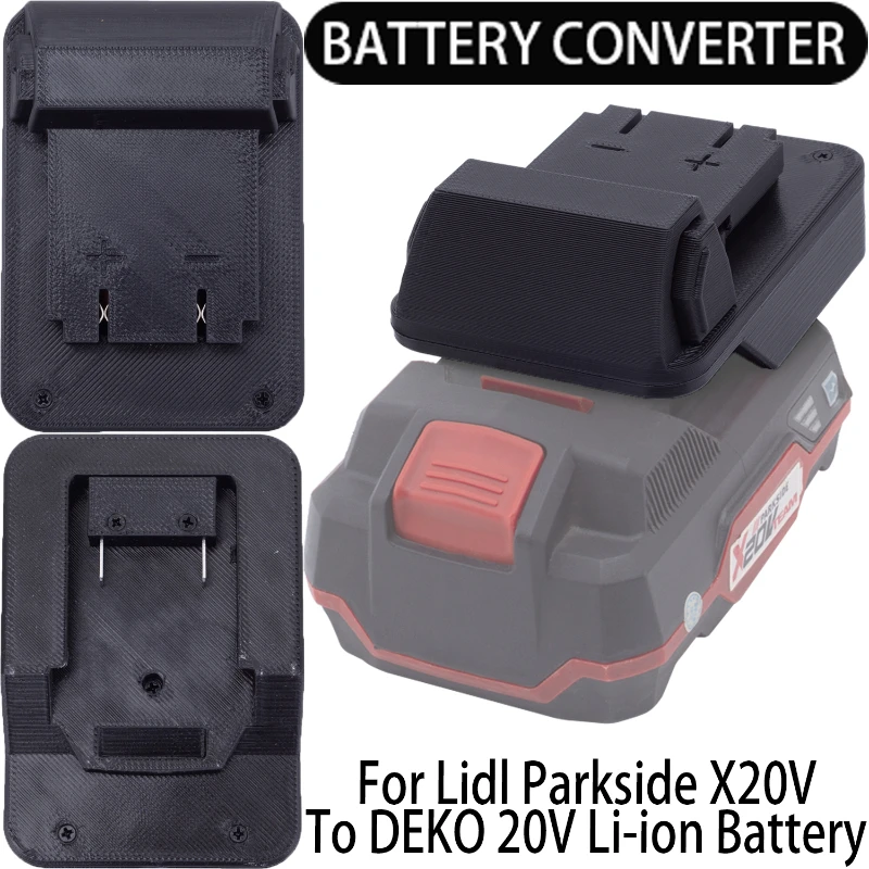 Battery Adapter for DEKO 20V Li-Ion Tools Converter to Lidl Parkside X20V Li-Ion Battery Adapter Power Tool Accessory