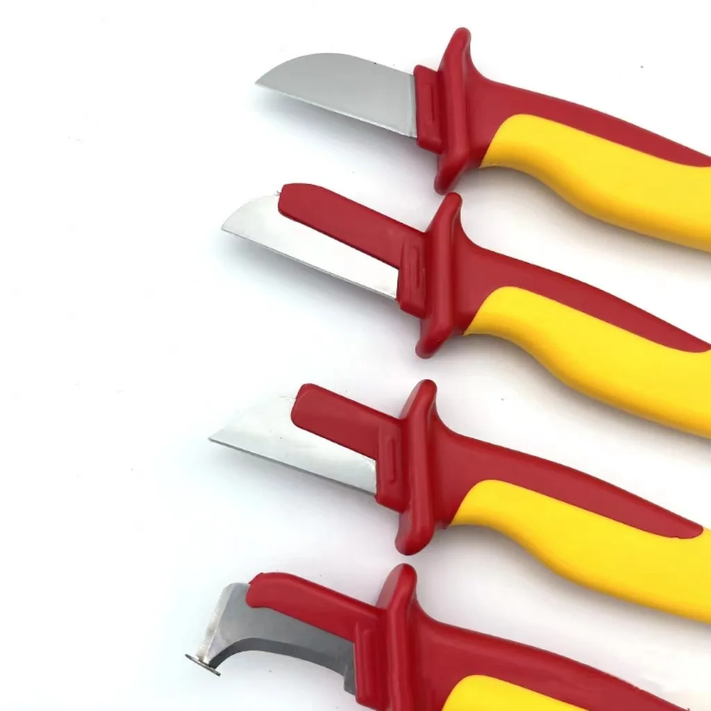 100,000-Volt Electrician's Knife Insulated Knife  Cable Skinning Hook Knife  Straight-Blade Stripping Knife for Peeling Off Cab image 2