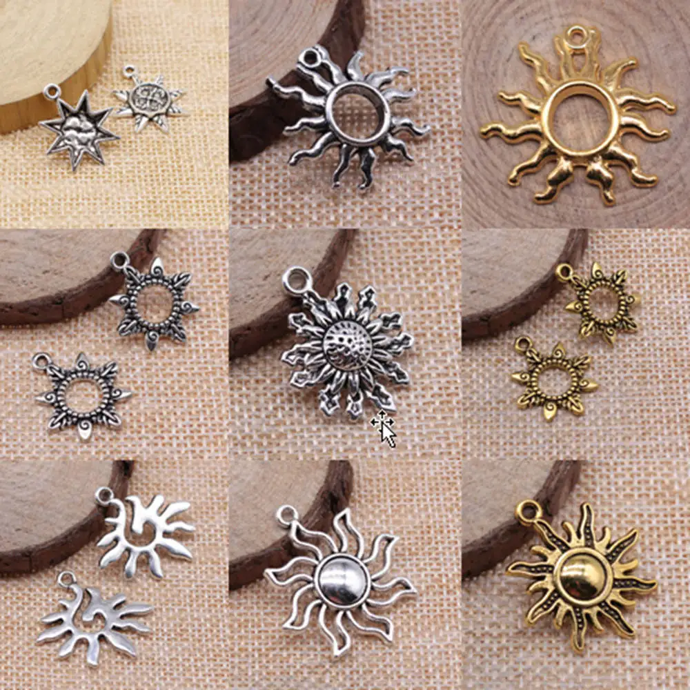 Sun Charms For Jewelry Making DIY Pendants For Gift Bulk