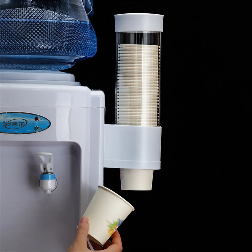 Disposable Paper Cups Dispenser Plastic Cup Holder For Water Dispenser Wall Mounted Automatic Cup Storage Rack Cups Container