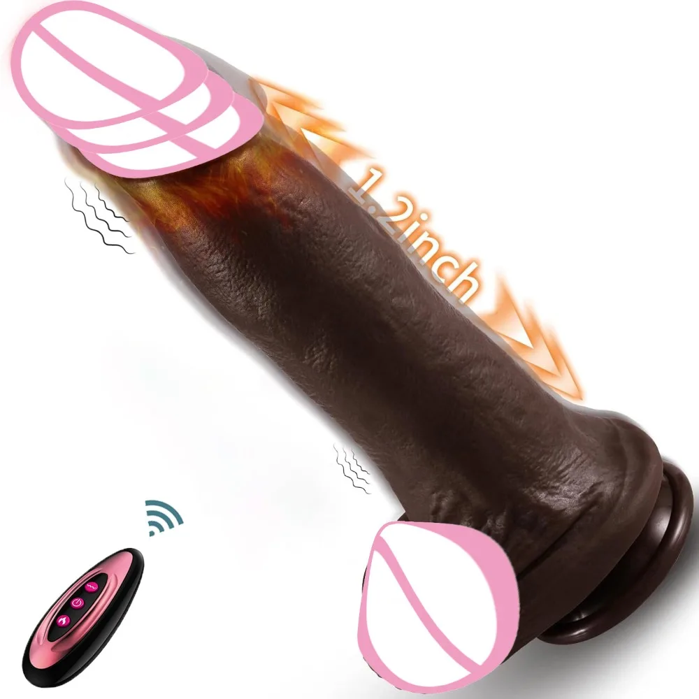 

Realistic Wireless Remote Control Dildo Big Penis Telescoping Heating Vibrator Female Vagina Anus Masturbator Sex Toys for Women