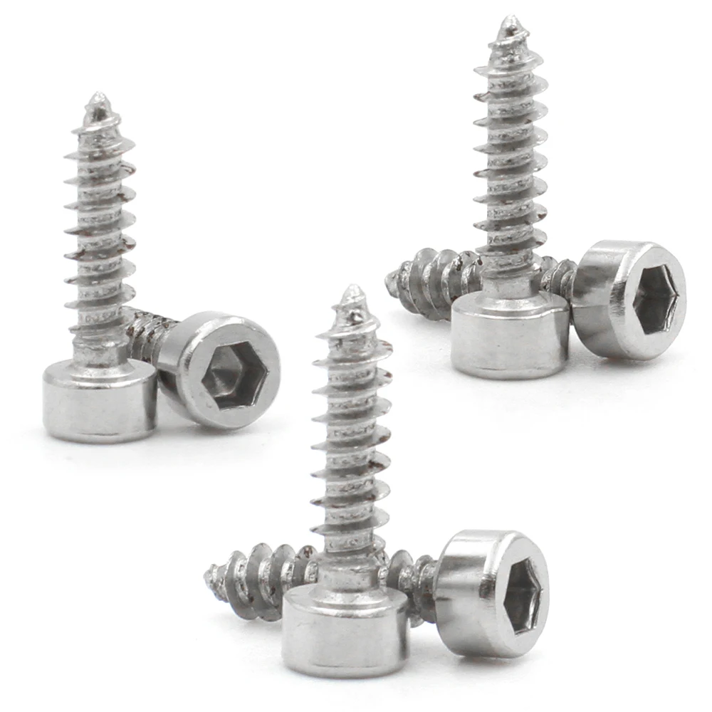 20-200 pces 304 parafuso sextavado de aço inoxidável m1.7 m2 m2.6 m3 m3.5 m4 m5 cabeça sextavada parafuso auto-roscante parafusos de cabeça allen