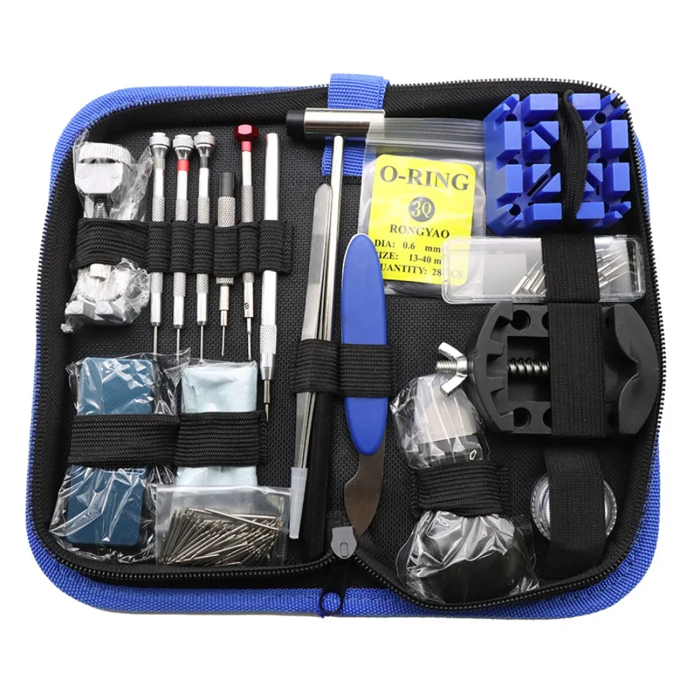 163Pcs Professional Watch Repair Kit - Winding Stem Remover & Battery Replacement Tools for Watchmakers & Home Use
