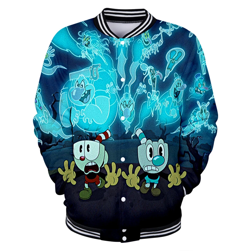 The Cuphead Show Baseball Jackets Women/Men 3D Fashion Jacket TV Series Casual Streetwear Clothes