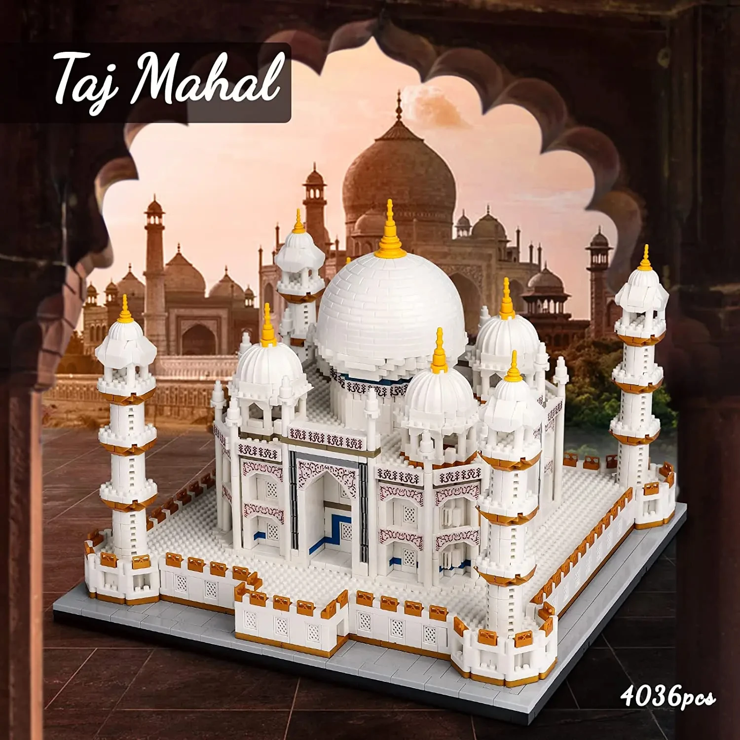 768PCS City Mini Block World Famous Architecture Miniature Model Taj Mahal Building Creative Children\'s Toys Birthday Gifts