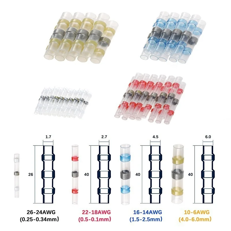 1128PCS Wire Connector Solder Connectors Heat Shrink Waterproof Connectors & Heat Wire Connectors Crimp-Electrical Connectors