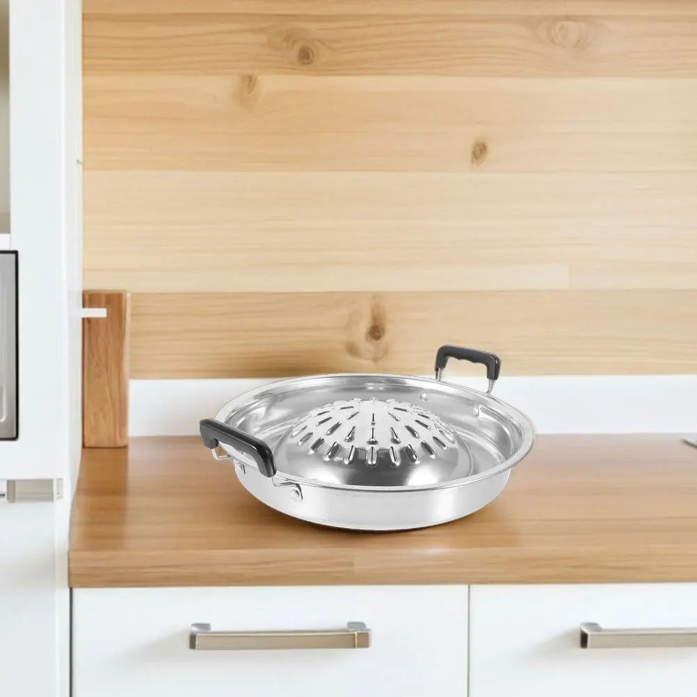 

2 шт. корейская сковорода-гриль для барбекю, алюминиевая круглая пластина, быстрое зажигание, равномерное распределение тепла, уличная посуда для барбекю, портативная сковорода-гриль