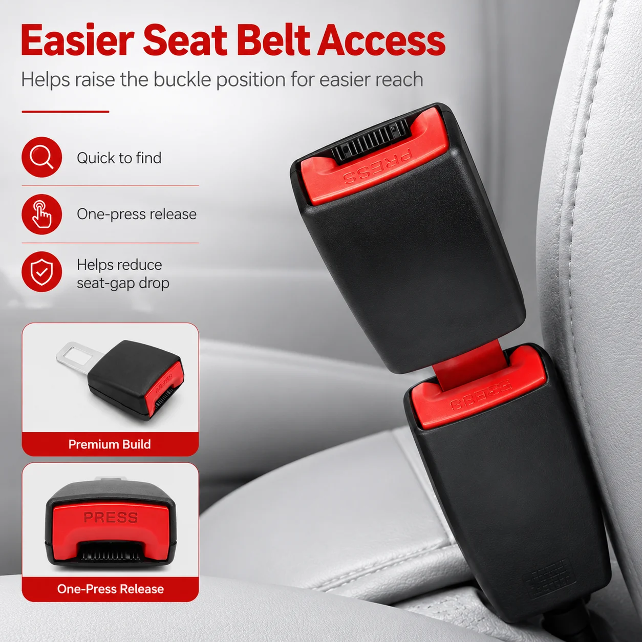 PINMOAP 2/4PCS Car Seat Belt Buckle Clip Safety Belt Latch Insert Durable Auto Interior Replacement Accessory For Suv Truck Seda