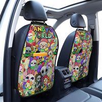 Dandys World Cartoon 2Pcs Car Seat Back Protector Cover Anti Kick Mat with Storage Bag Waterproof Auto Backseat Pad for Kids