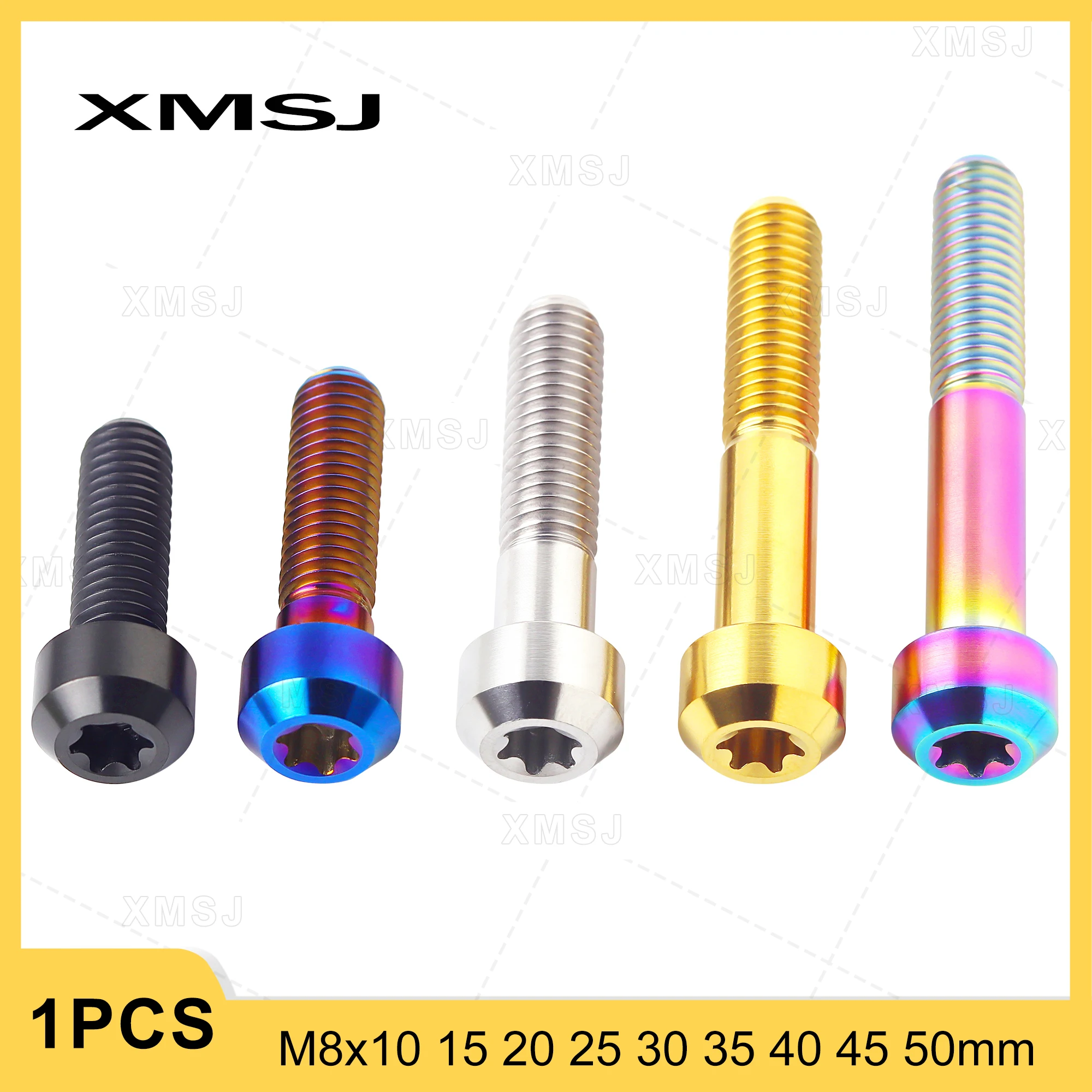 XMS Titanium Alloy Bolts M8x10 15 20 25 30 35 40 45 50mm Torx Head Screw for Motor Brake Front Wheel Scooter Exhaust Fastener