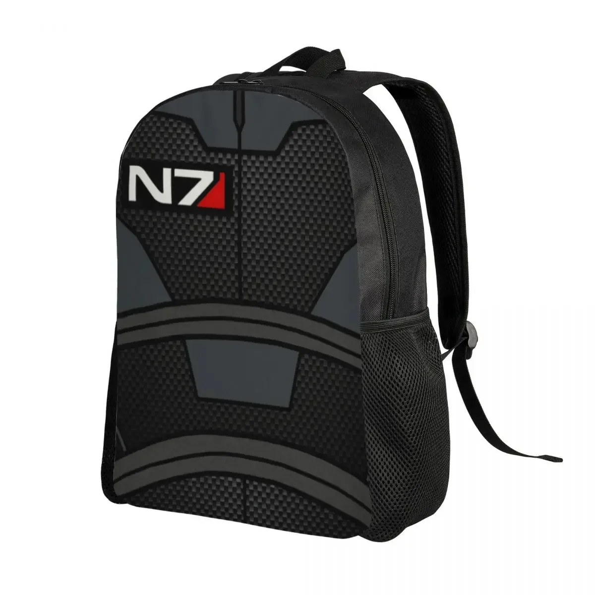 Mass Effect N7 Armor Travel Backpack Men Women School Laptop Bookbag Alliance Military Video Game College Student Daypack Bags