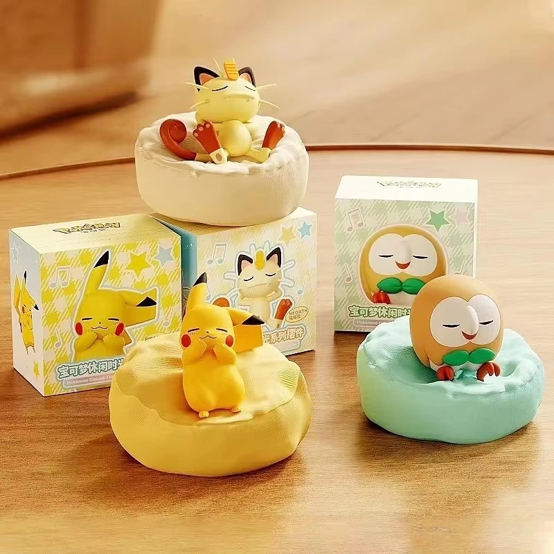 Pokemon Anime Action Figures Leisure Time Series Sleeping Position Ornament Pikachu Charmander Model Blind Box Toy Birthday Gift view 2