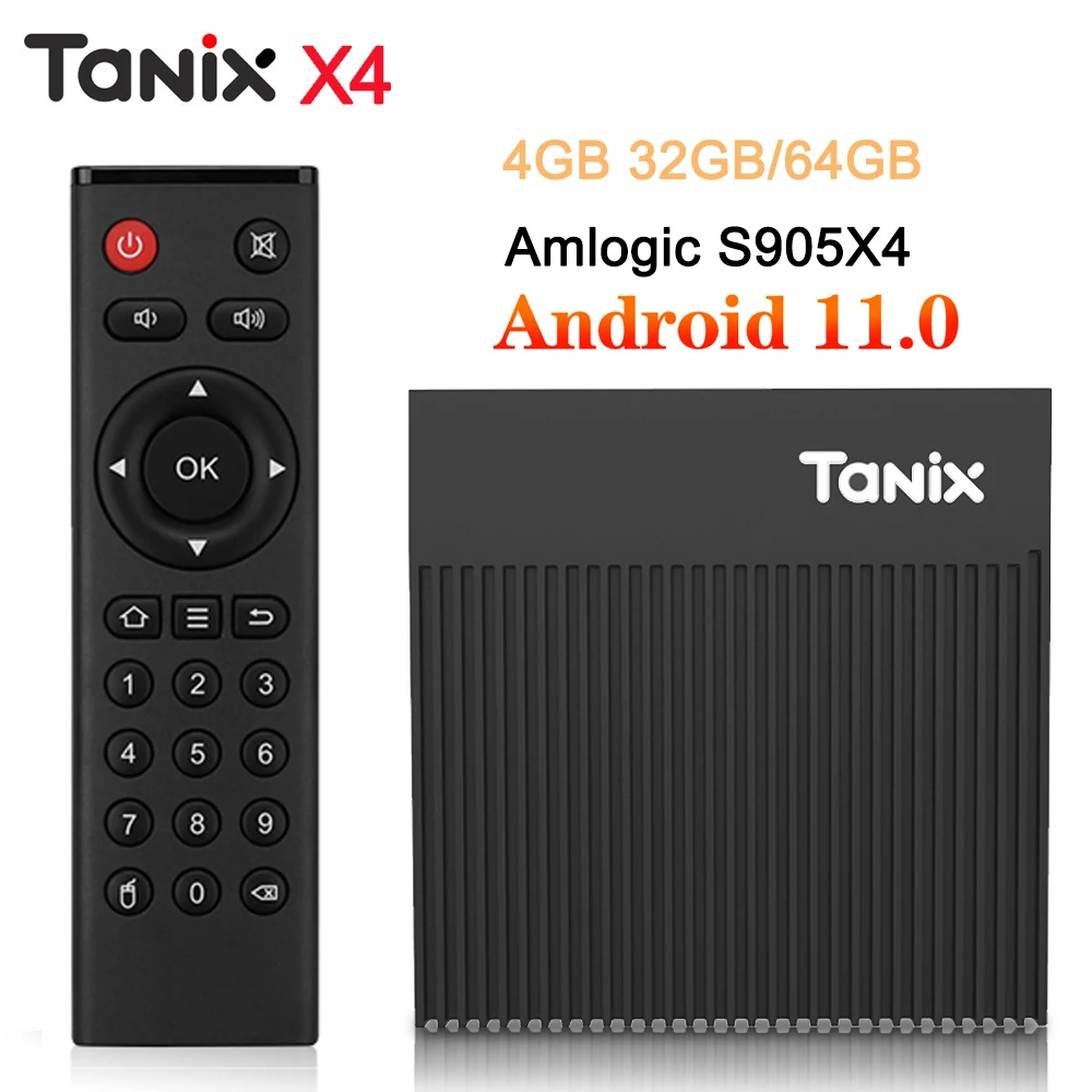 Tanix X4 안드로이드 11.0 TV 박스, 스마트 셋톱 박스, 미디어 플레이어, 듀얼 와이파이, 4K, 4GB, 32GB, 2.4G, 5G, Amlogic S905X4, 정품 