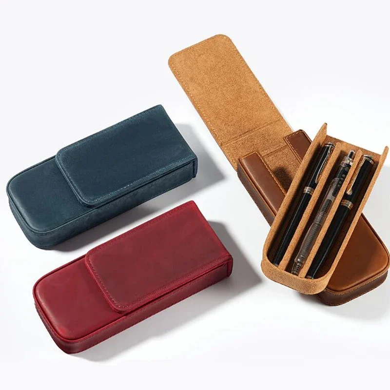 genuine-leather-3slots-fountain-pen-case-with-removable-pen-tray-holder-for-three-fountain-ballpoint-rollerball-pens-and-pencils