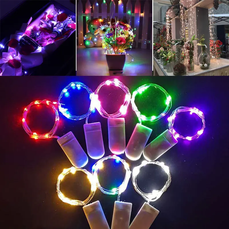 Bộ 6 1M 2M 3M 5M Cưới LED Dây Đồng Dây Đèn Cổ Tích Vòng Hoa Giáng Sinh đèn LED Navidad Ngoài Trời Trang Trí Sân Vườn