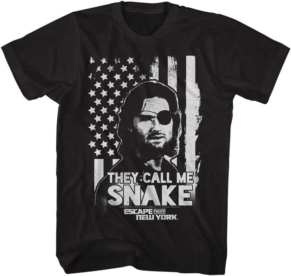 Escape from New York T-Shirt Snake Flag Black Tee, Large