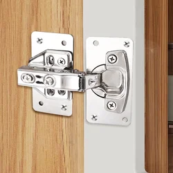 Stainless Steel Hinge Repairing Fixing Kit Cabinet Door Hinge Mounting Plate Furniture Flat Fixing Brace Brackets Home Hinge Fix