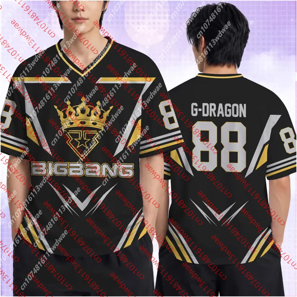 BIGBANG G‑Dragon #88 Sports Jersey Unisex V‑Neck Short Sleeve Mesh Top Women For Kpop 20th Anniversary Edition Streetwear Merch