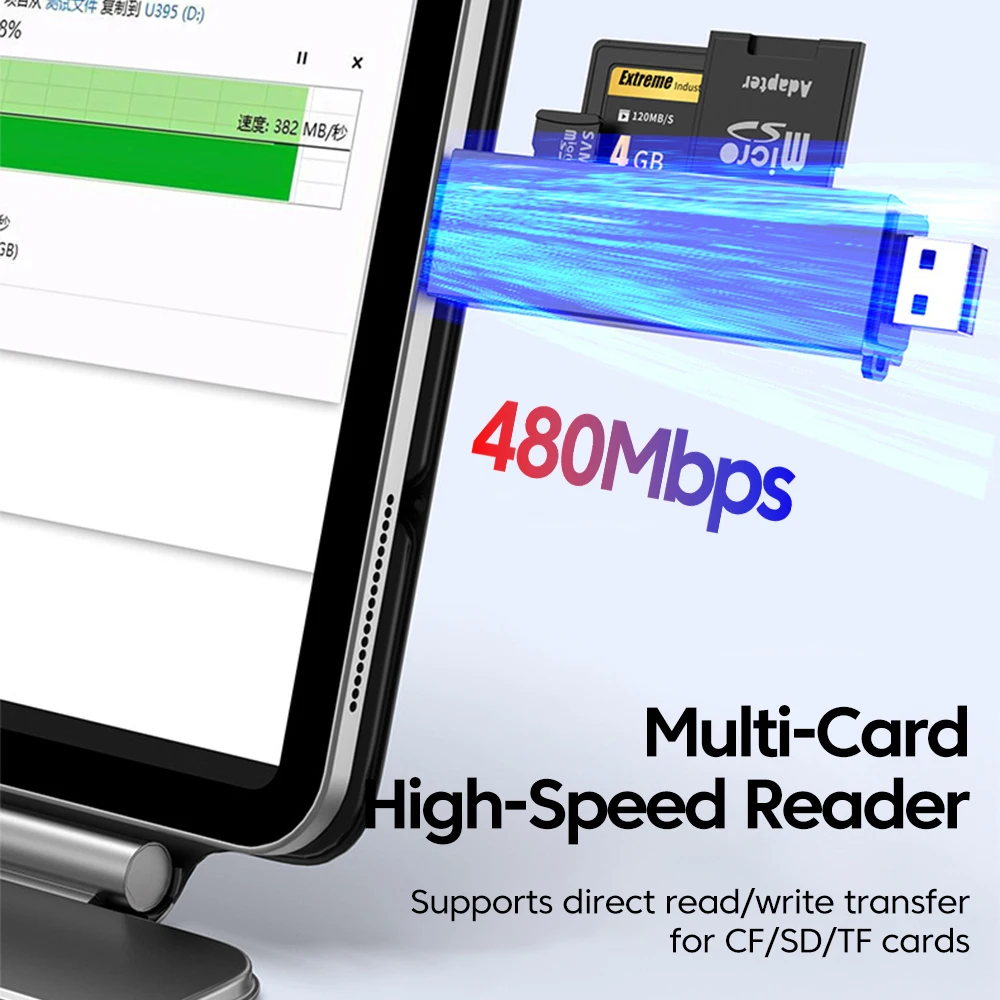 5 in 1 Multifunction USB TYPE-C Card Reader External Storage Black Stretch for Memory Stick USB 3.0 Mini SD TF CF Card Reader