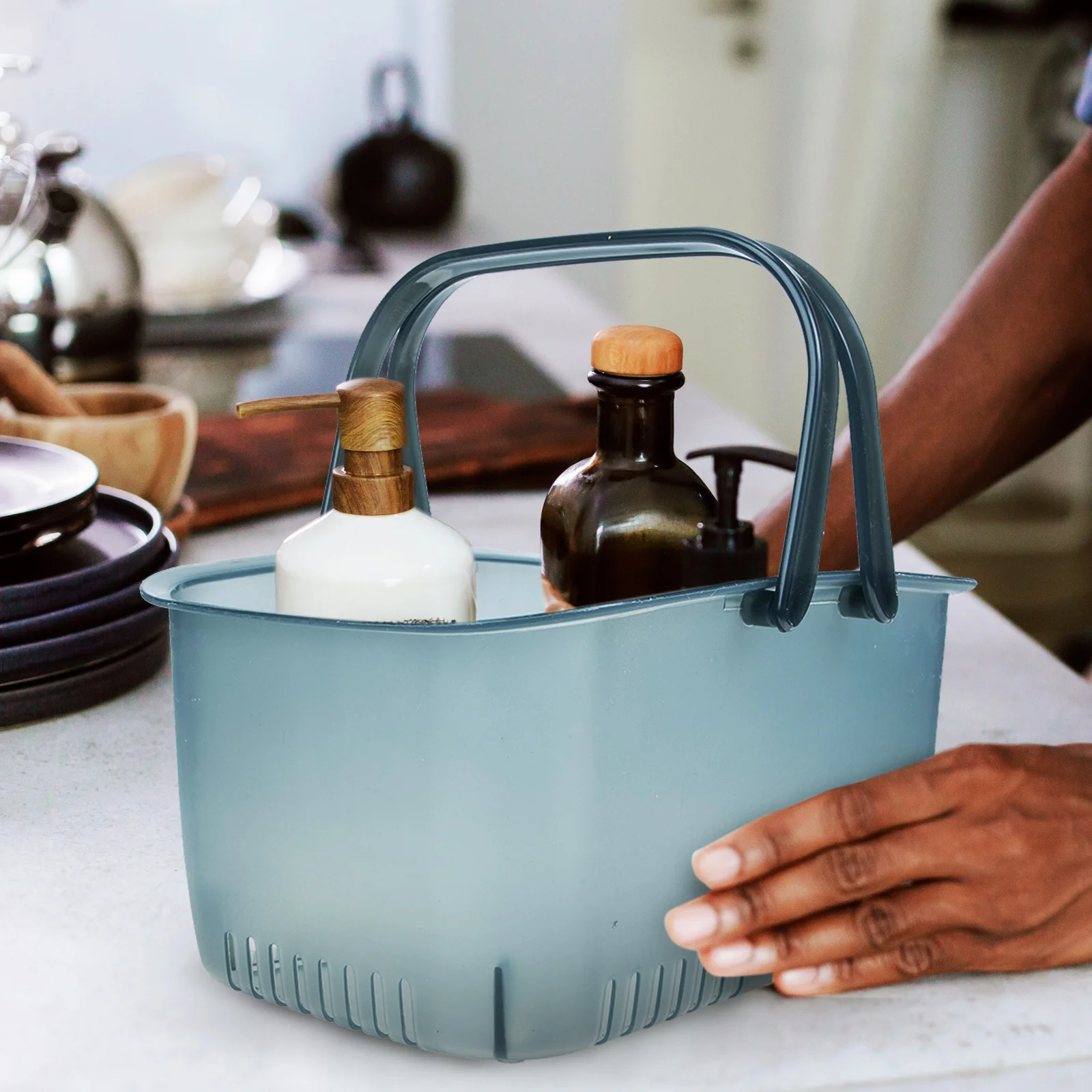 

Bathroom Shower Basket Portable Style Handle Design Multi-Function Storage Organizer for Toiletries Home Bathroom Accessory