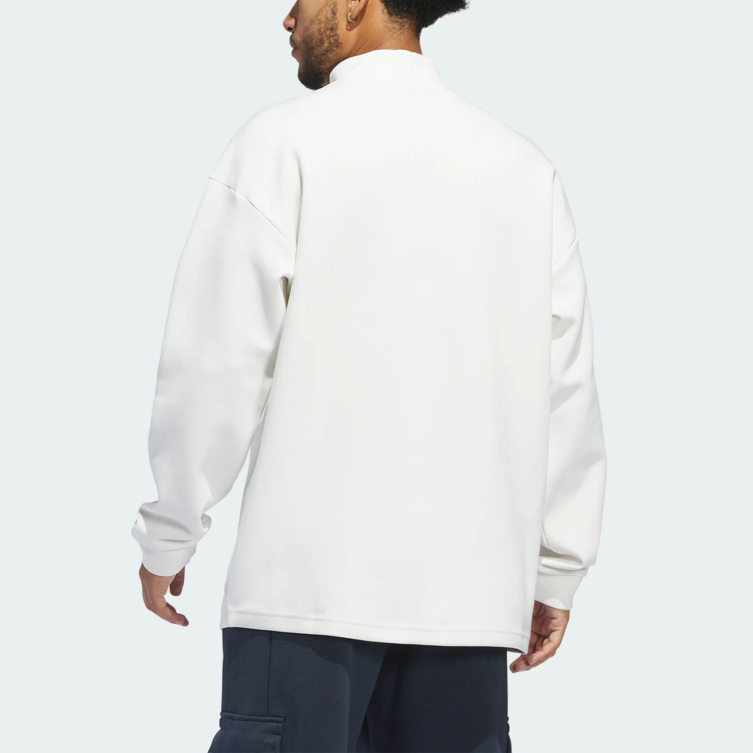 أديداس الرسمية حقيقية ثلاثة المشارب للجنسين شبه عالية الرقبة الرياضة عارضة البلوز IY7377