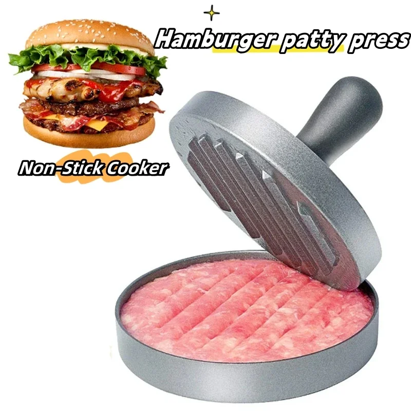 Household Food Mold Kitchen Gadgets Round Hamburger Mold BBQ Hamburger Meat Beef Pie Burger Meat Press Aluminum AlloyHousehold F