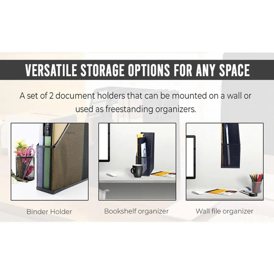 Steel Mesh Wall Magazine File Holder for Home amp Office Organization, Serves as a Magazine Rack, Desk Organizer, Letter and Mai