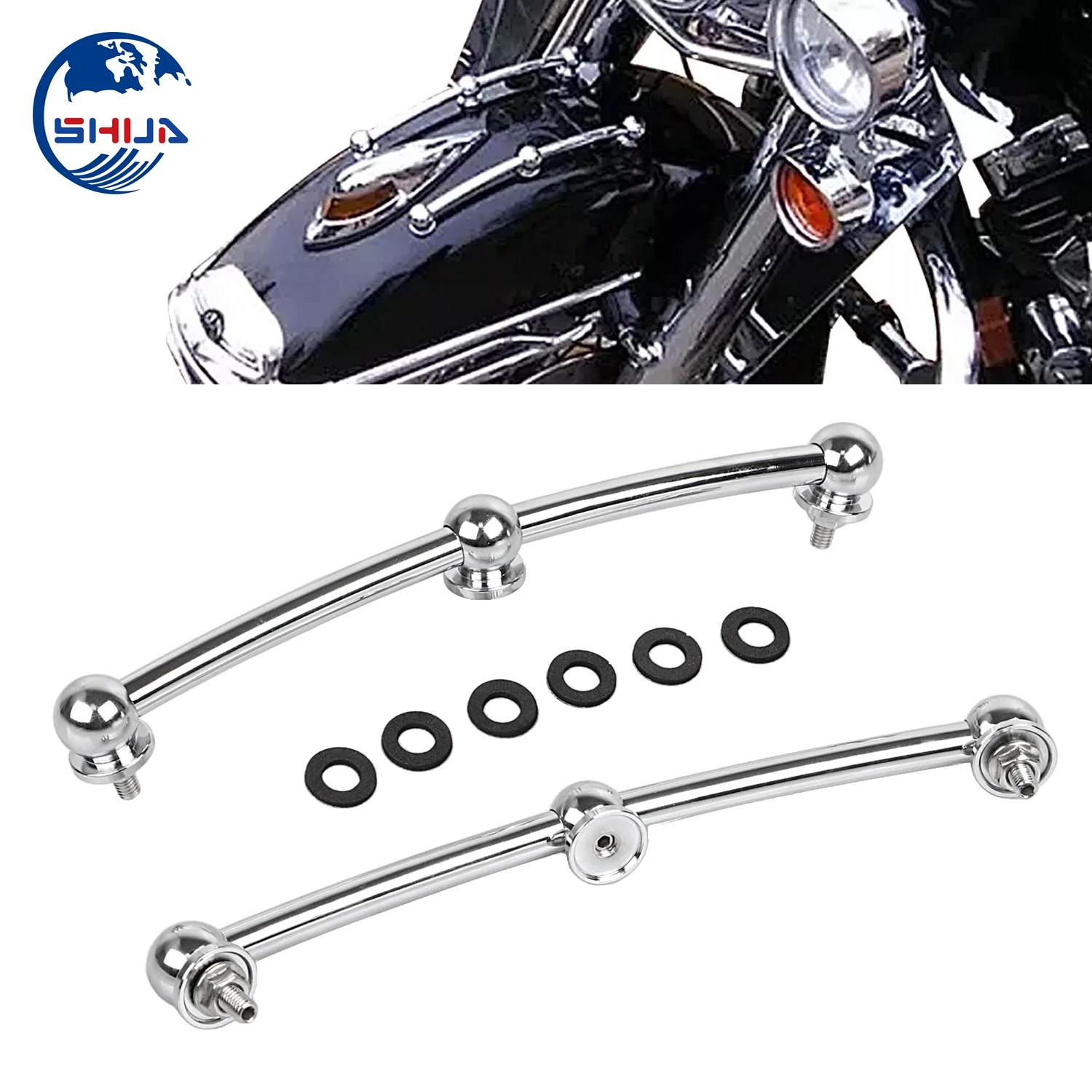 Chrome CNC Aluminum Front Fender Side Spear Trim Fit For Harley Heritage Softail Springer FLSTC EFI FLSTCI FLSTN FLSTSC