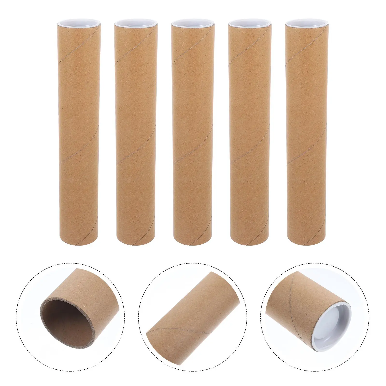 5 Pcs Poster Carrier Tube Postal Administration Posters Paper Tubes Abs Cardboard
