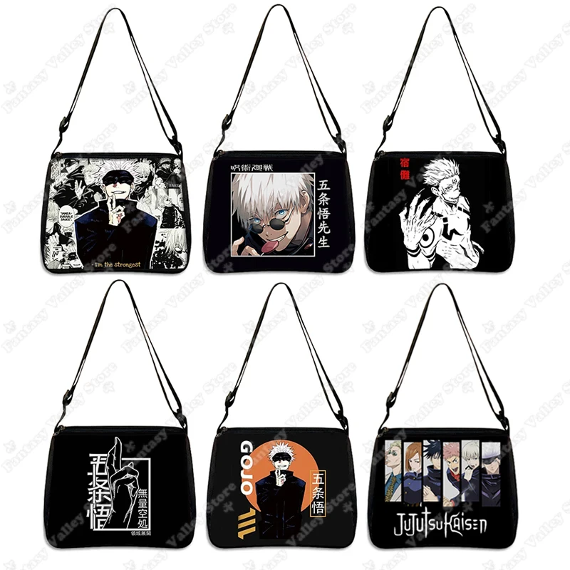 Bolsos de hombro de Anime japonés Jujutsu Kaisen, bolso de mano de Gojo Satoru Ryomen Sukuna, bolsa de mensajero, bolsas de almacenamiento para